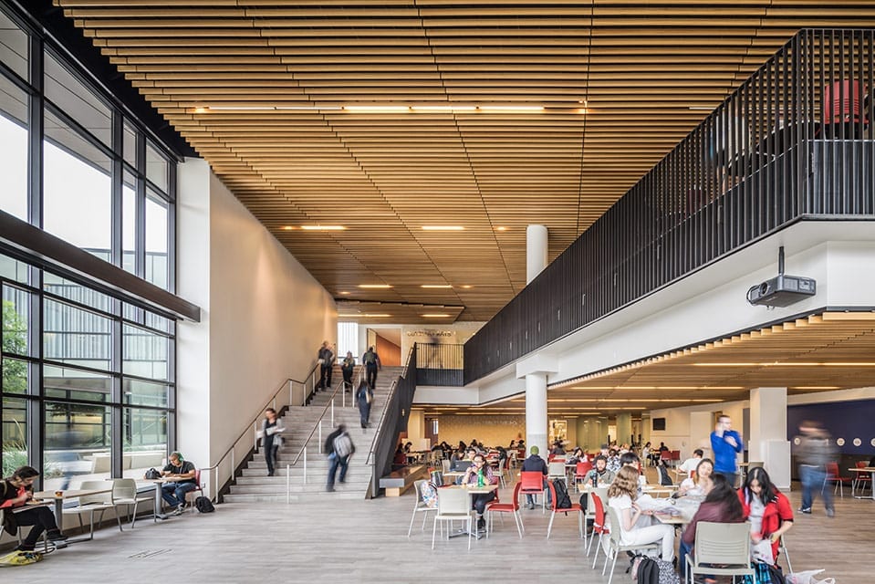 Diablo Valley College interior commons and eating space.