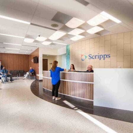 Scripps Memorial Hospital interior lobby space.