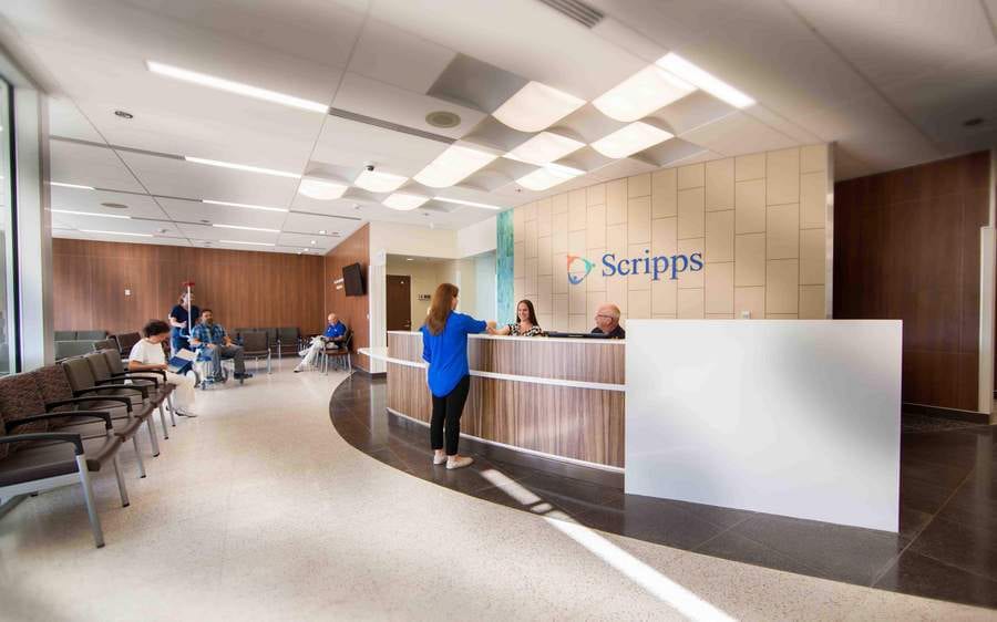 Scripps Memorial Hospital interior lobby space.