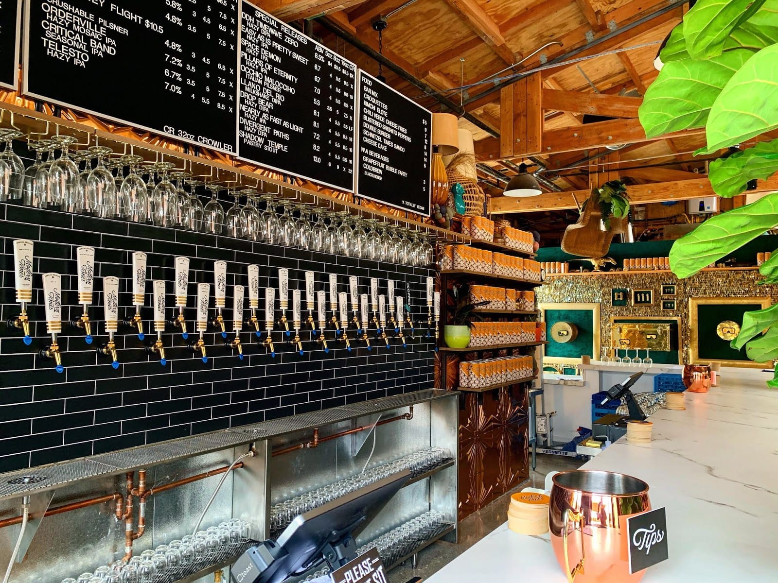 Modern Times Brewery Santa Barbara earthy bar.