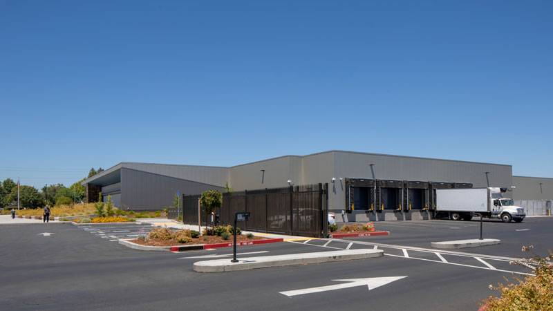 Sacramento City Unified School District. Exterior of warehouse.